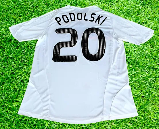 GERMANY 2008 UEFA EURO 1ST. RUNNER UP TITLE HOME LUKAS PODOLSKI 20 HOME ADIDAS JERSEY SHIRT TRIKOT MEDIUM # 613200  SOLD!!