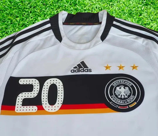 GERMANY 2008 UEFA EURO 1ST. RUNNER UP TITLE HOME LUKAS PODOLSKI 20 HOME ADIDAS JERSEY SHIRT TRIKOT MEDIUM # 613200  SOLD!!