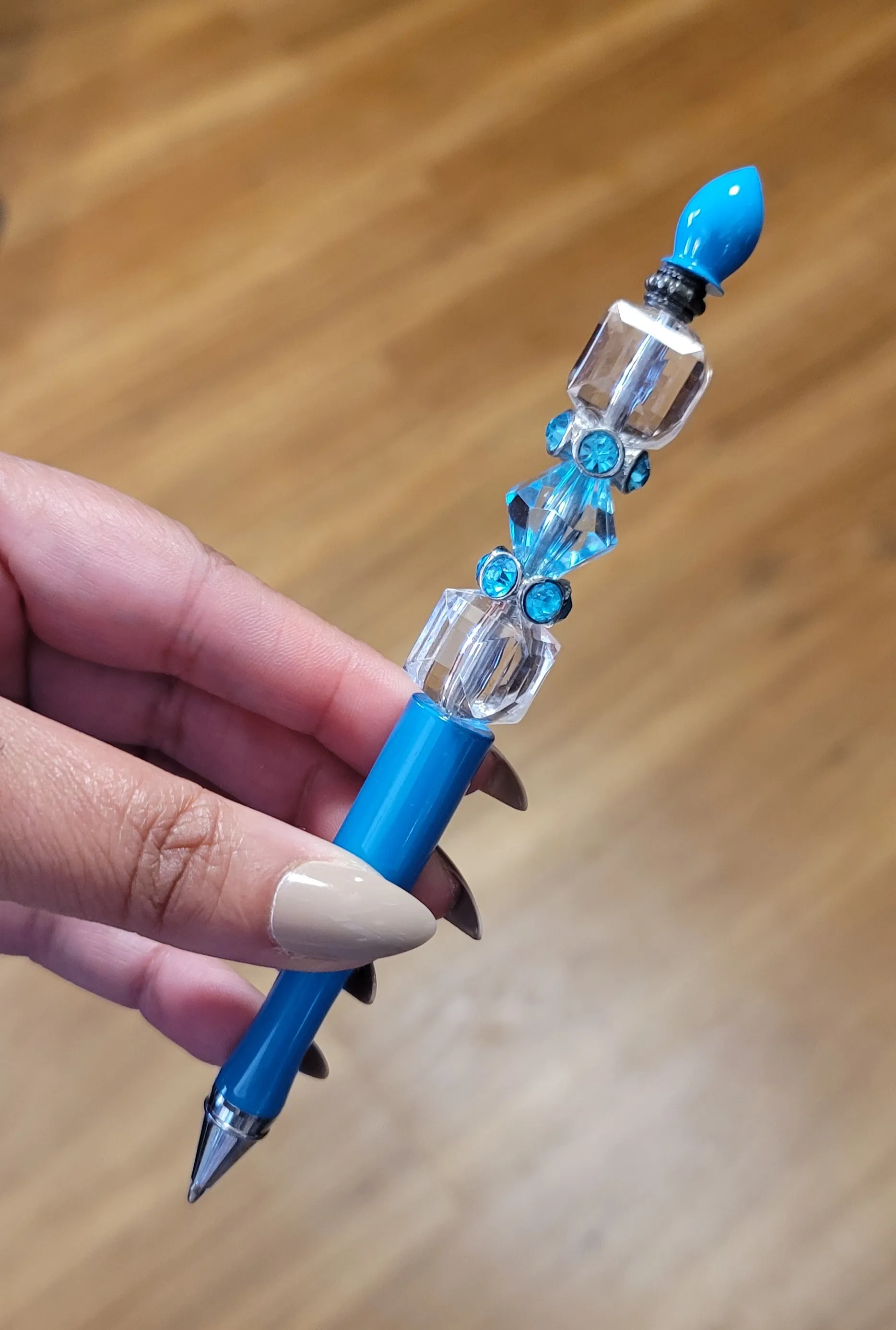 Giana - Crystal & Teal Rhinestone Jeweled Ink Pen
