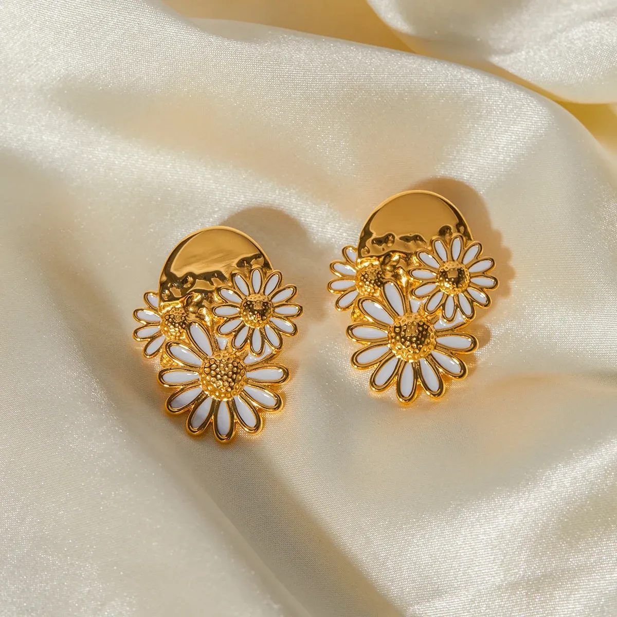 Golden Daisy Drip Earrings