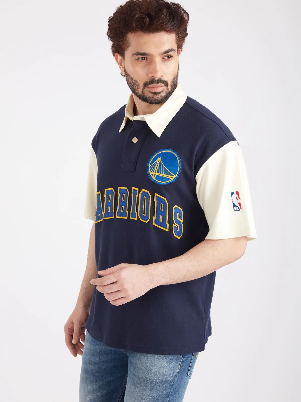 Golden State Warriors Typography Oversized Polo