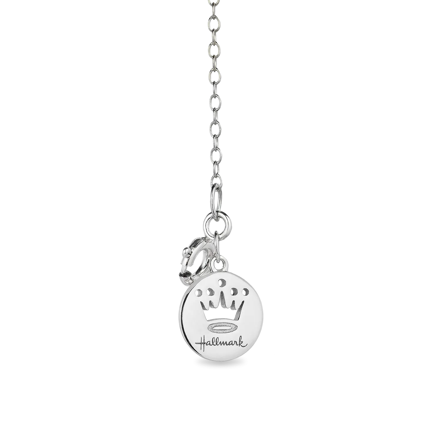Hallmark Fine Jewelry April Flower of the Month Pendant in Sterling Silver with White Topaz and Diamond Accent