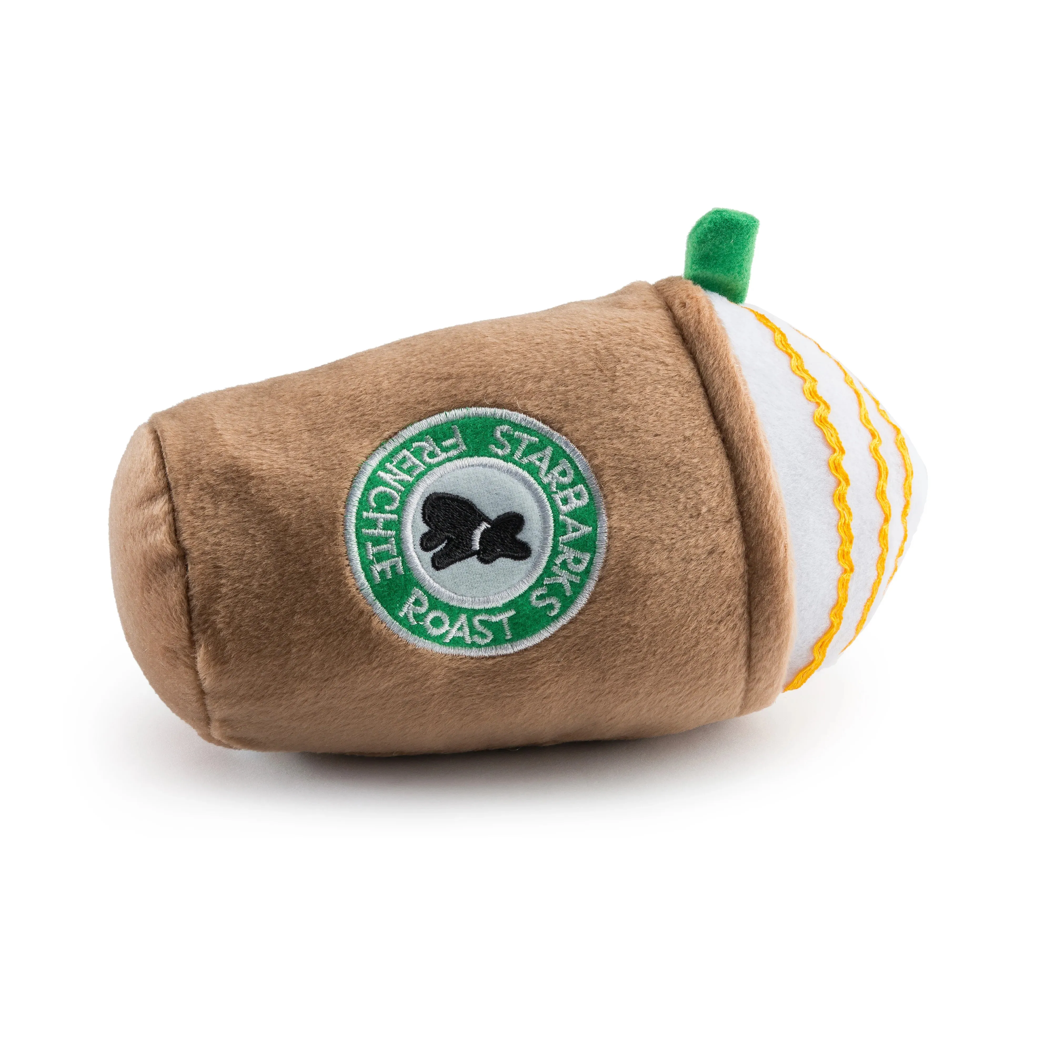 Haute Diggity Dog Starbarks Frenchie Roast Plush Toy with Straw - Large