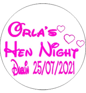 hearts Personalised Hen Party Badge