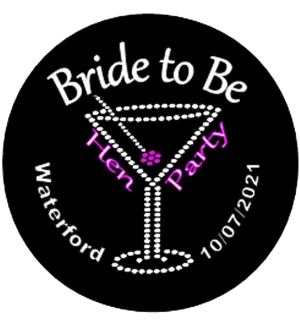 Hen Night Personalised Black Bling Bride to Be badge