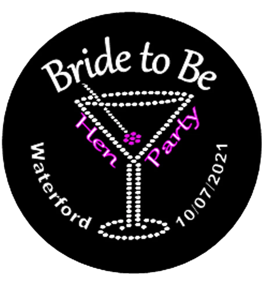 Hen Night Personalised Black Bling Bride to Be badge