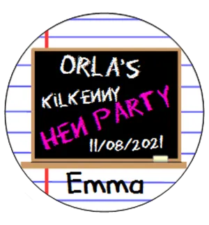 Hen Night Personalised School Theme Badge