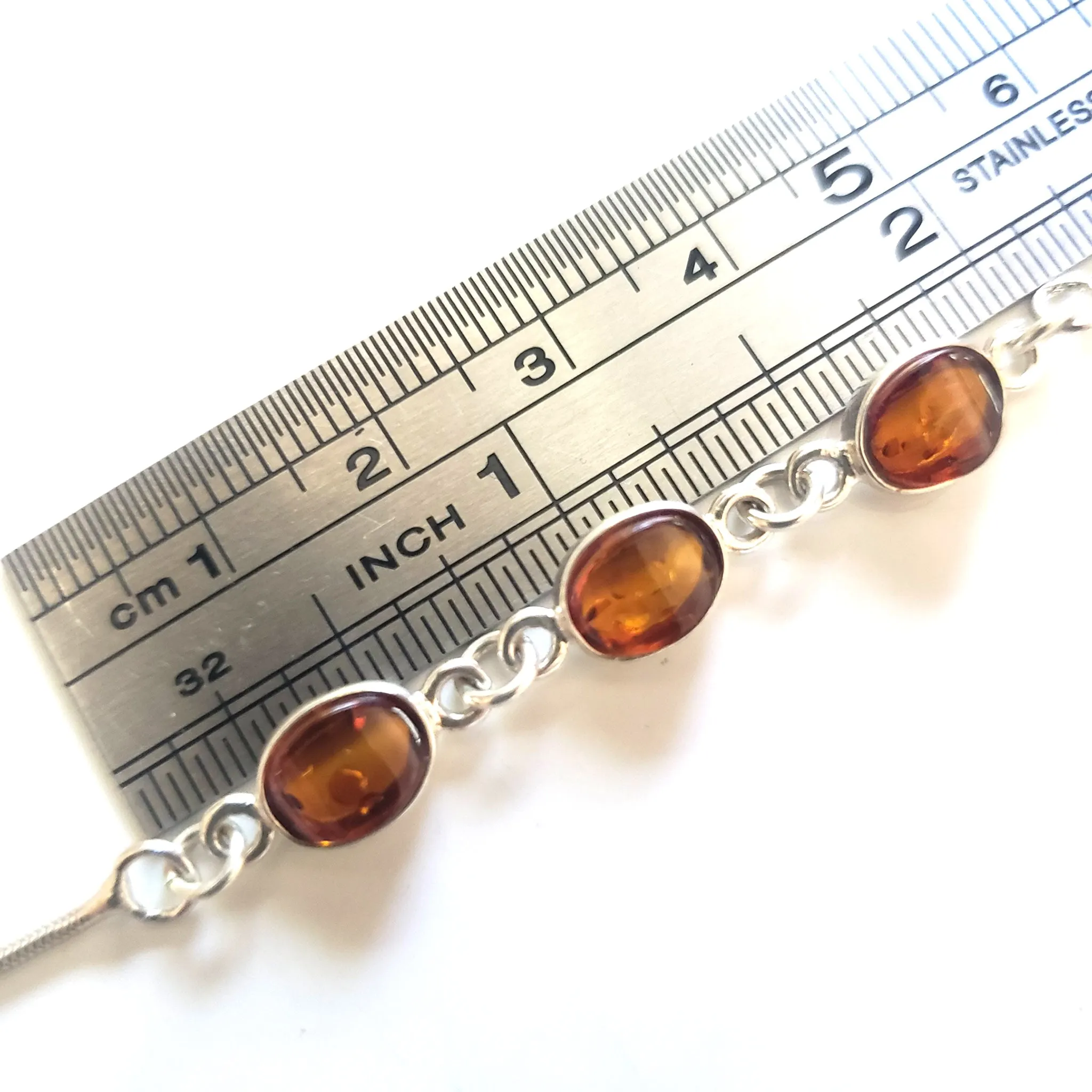 Honey Amber Chain Link Bracelet