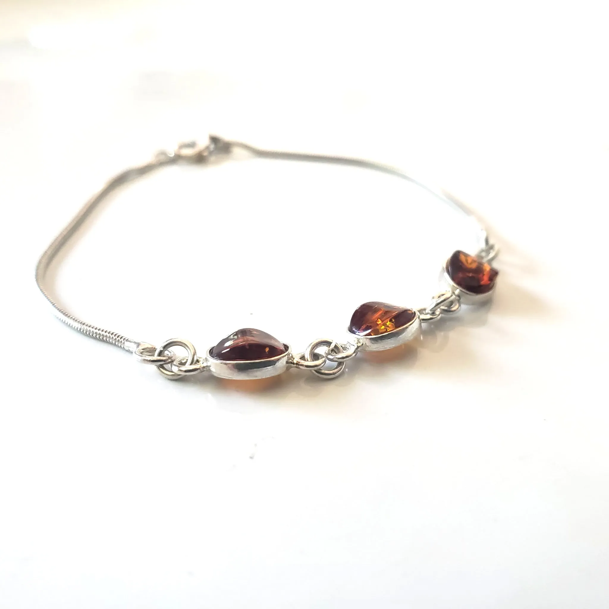 Honey Amber Chain Link Bracelet