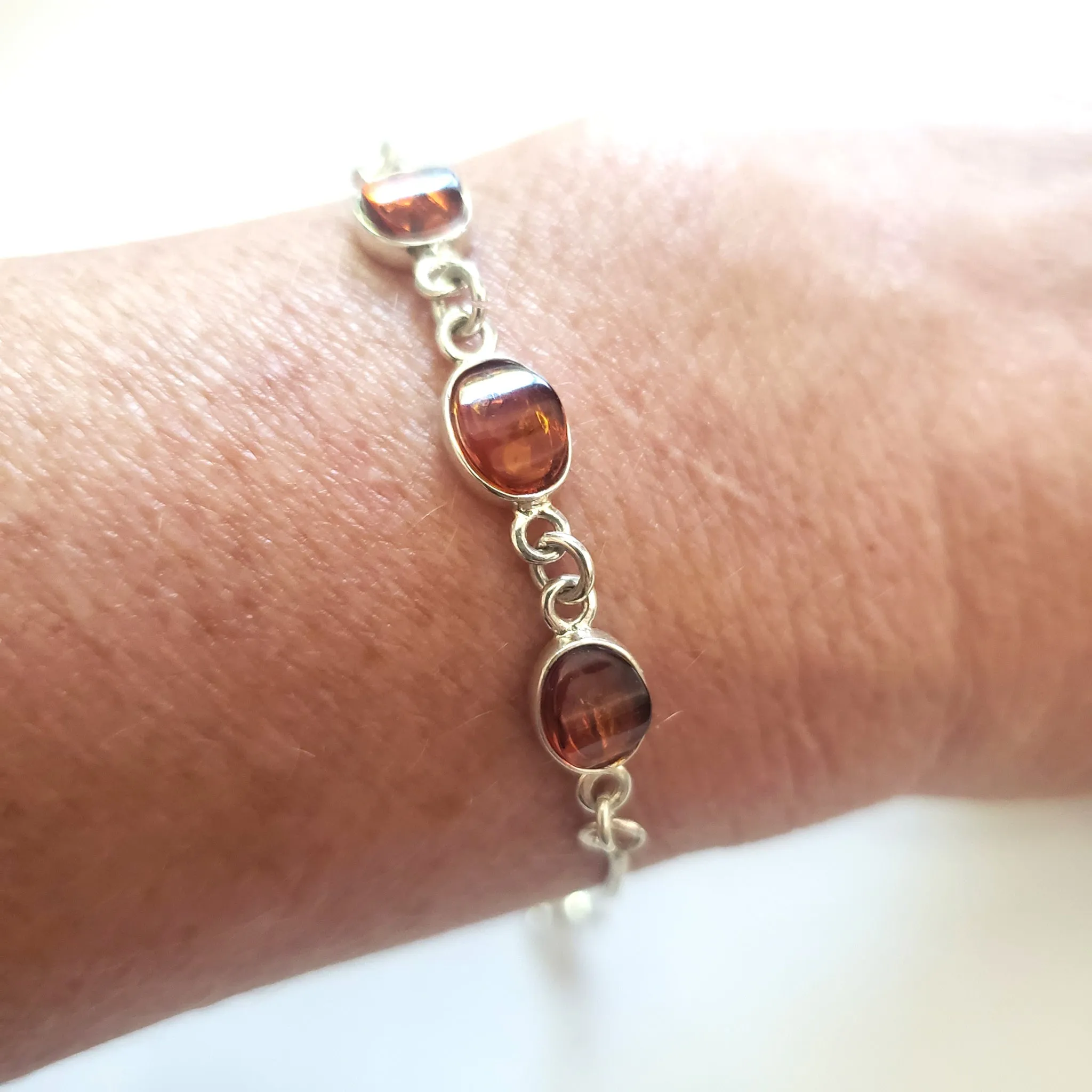 Honey Amber Chain Link Bracelet