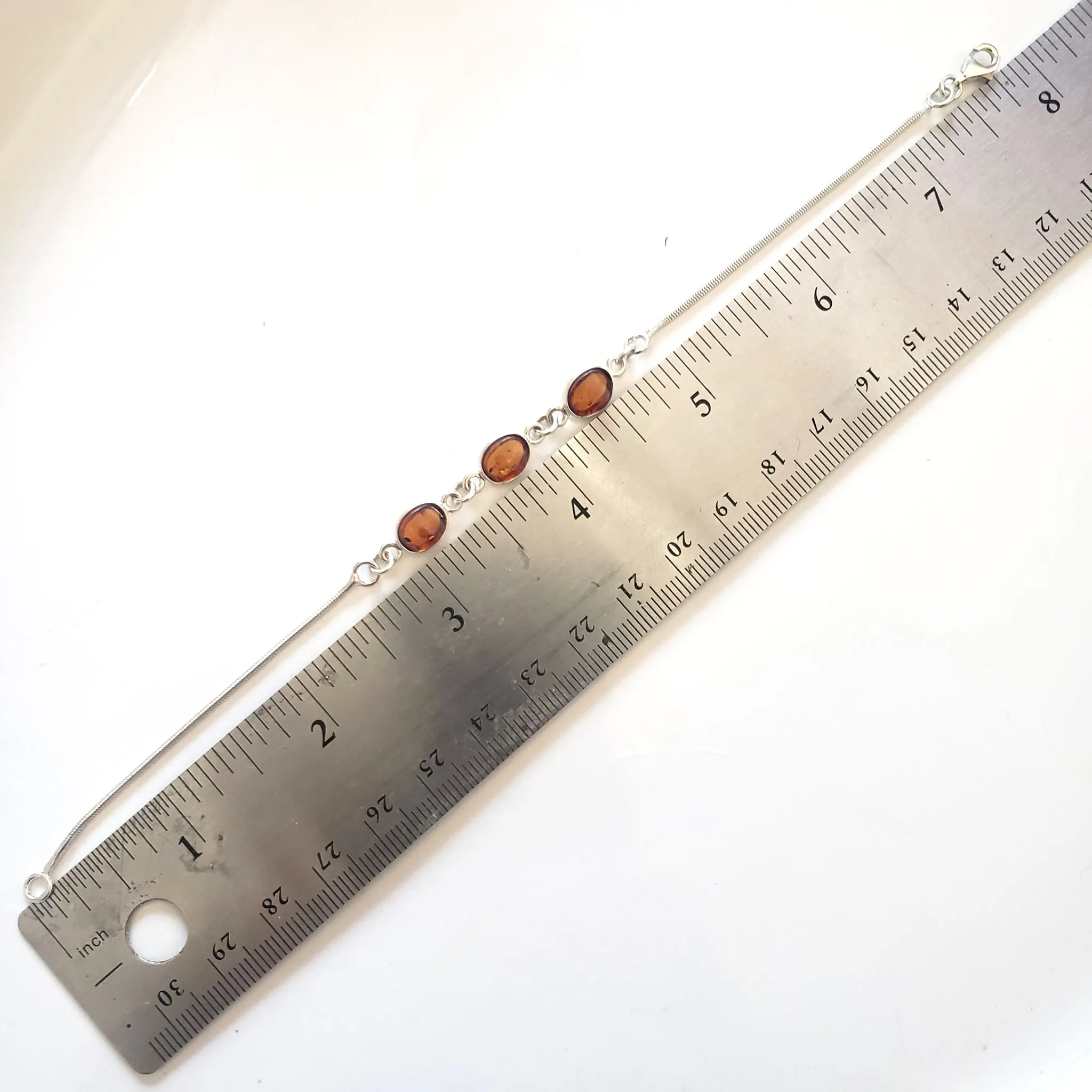 Honey Amber Chain Link Bracelet