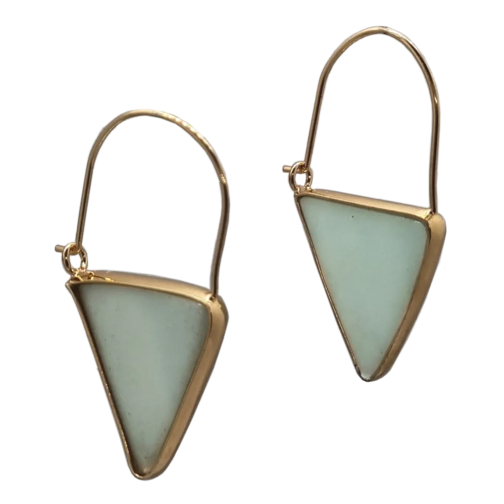 Hoop Earrings in Howlite - Hand Made