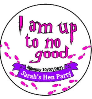 'I am up to no good' Harry potter theme Personalised Hen Party Badge