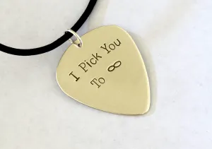 I Pick You to Infinity Guitar Pick Necklace in 925 Sterling Silver