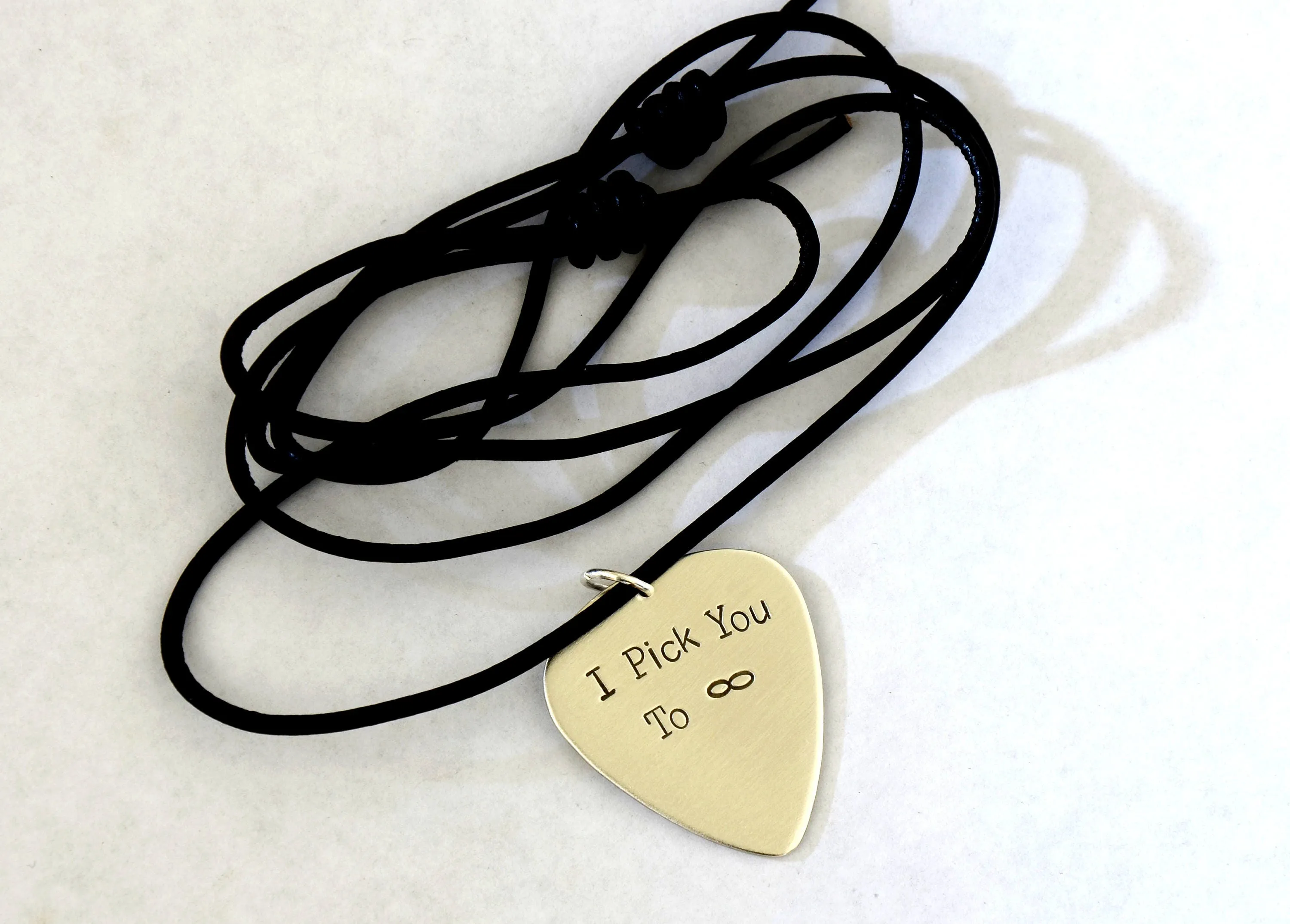 I Pick You to Infinity Guitar Pick Necklace in 925 Sterling Silver