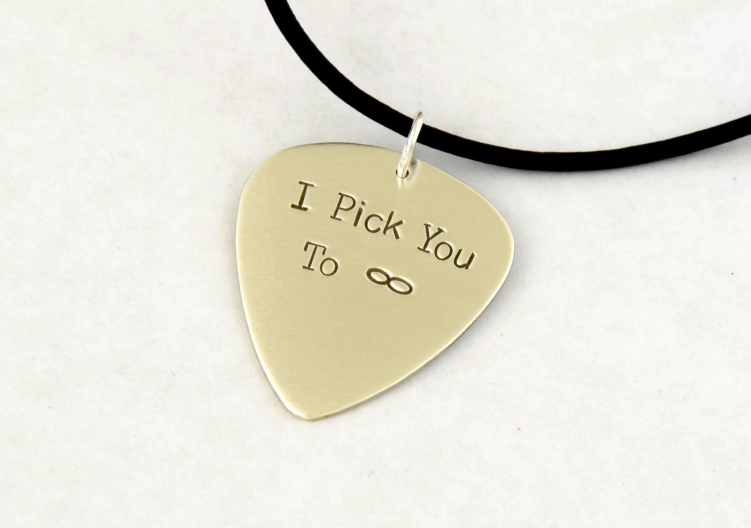 I Pick You to Infinity Guitar Pick Necklace in 925 Sterling Silver