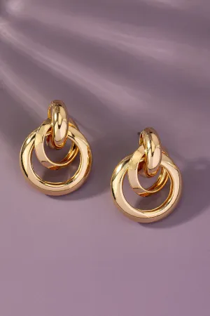 Intertwined small puffy hoop earrings