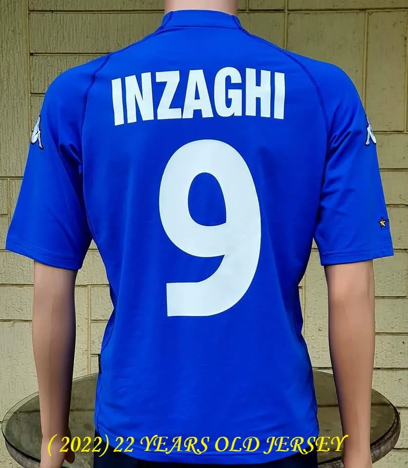 ITALY 2000 EURO FINALS CUP KAPPA SPANDEX JERSEY INZAGHI 9 SHIRT MAGLIA CAMISETA LARGE  SOLD!!!