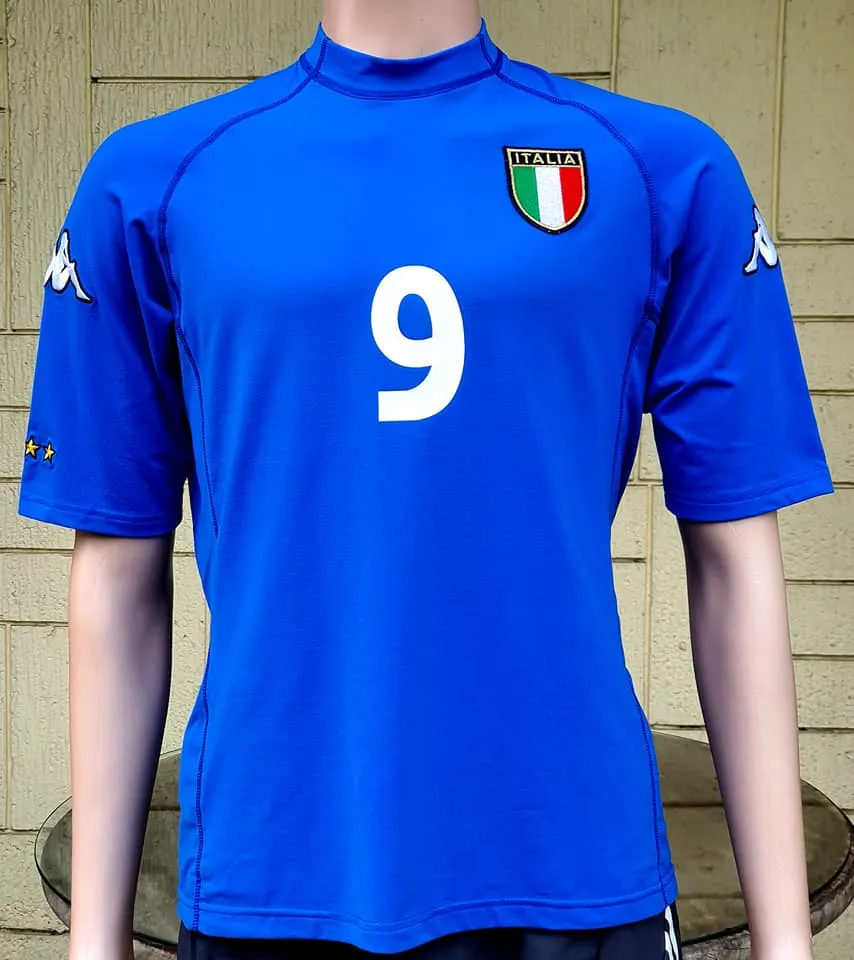 ITALY 2000 EURO FINALS CUP KAPPA SPANDEX JERSEY INZAGHI 9 SHIRT MAGLIA CAMISETA LARGE  SOLD!!!