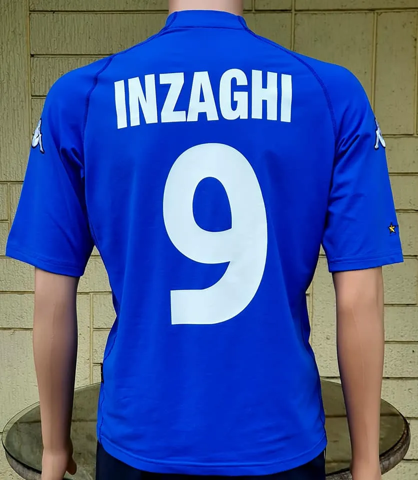 ITALY 2000 EURO FINALS CUP KAPPA SPANDEX JERSEY INZAGHI 9 SHIRT MAGLIA CAMISETA LARGE  SOLD!!!