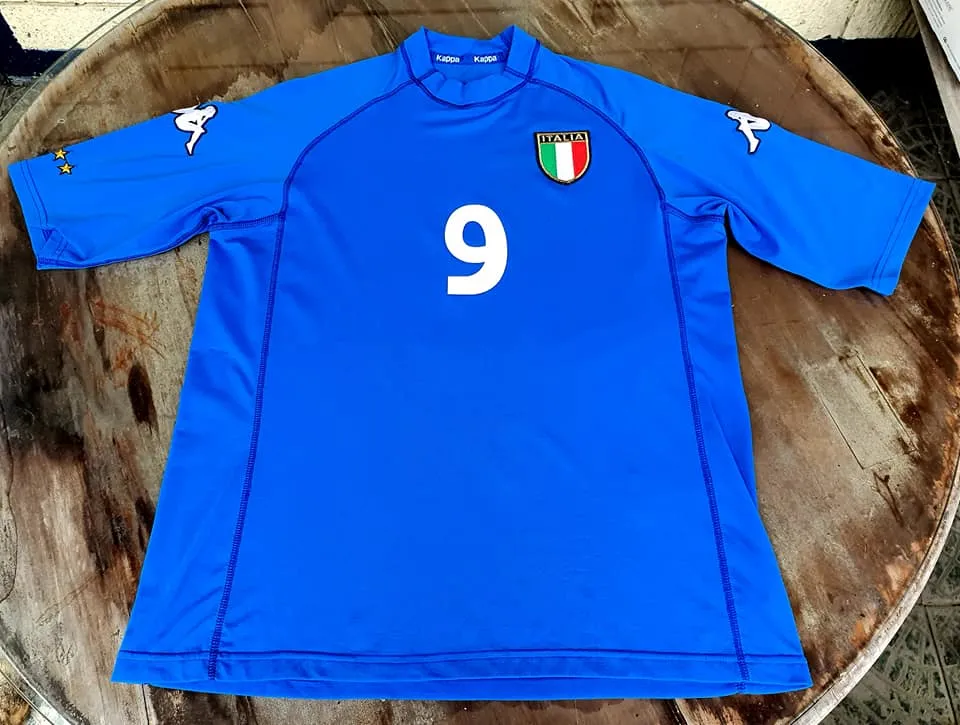 ITALY 2000 EURO FINALS CUP KAPPA SPANDEX JERSEY INZAGHI 9 SHIRT MAGLIA CAMISETA LARGE  SOLD!!!