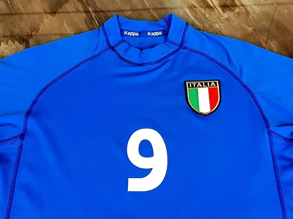 ITALY 2000 EURO FINALS CUP KAPPA SPANDEX JERSEY INZAGHI 9 SHIRT MAGLIA CAMISETA LARGE  SOLD!!!