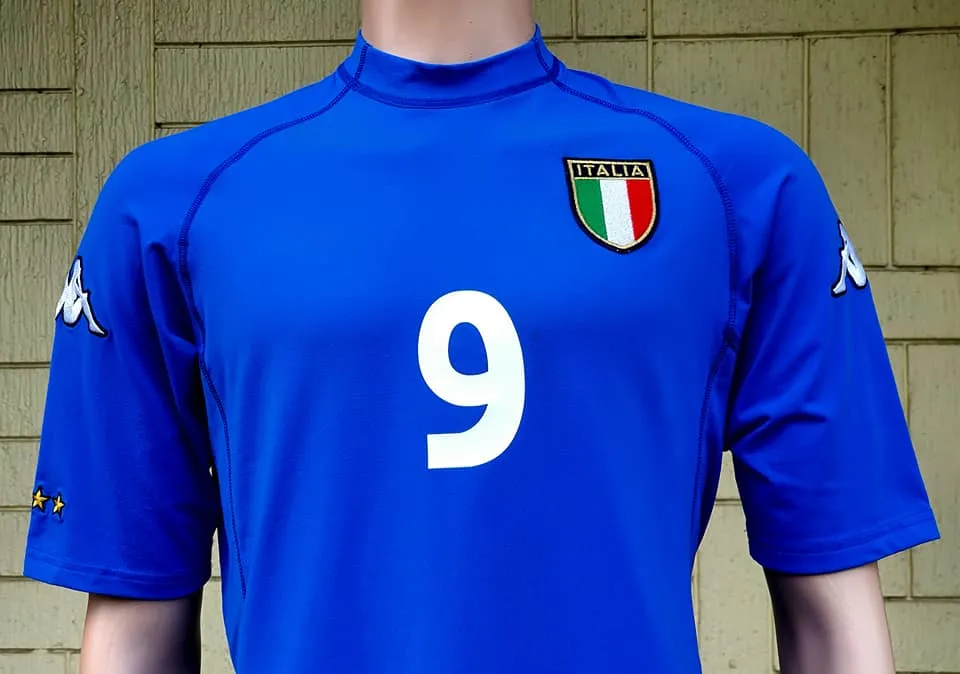 ITALY 2000 EURO FINALS CUP KAPPA SPANDEX JERSEY INZAGHI 9 SHIRT MAGLIA CAMISETA LARGE  SOLD!!!