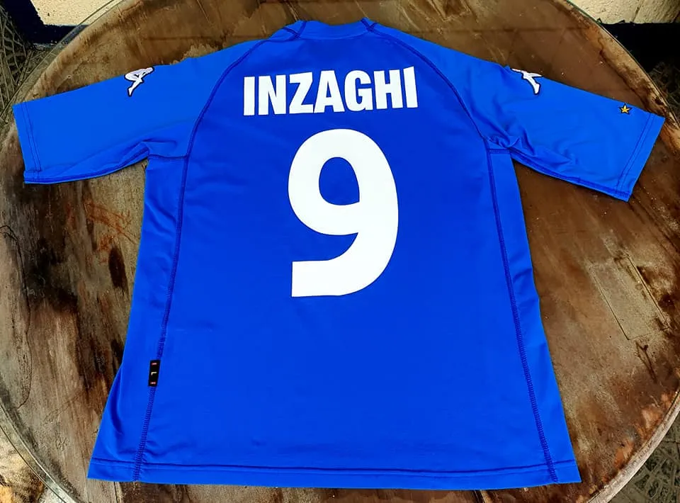 ITALY 2000 EURO FINALS CUP KAPPA SPANDEX JERSEY INZAGHI 9 SHIRT MAGLIA CAMISETA LARGE  SOLD!!!