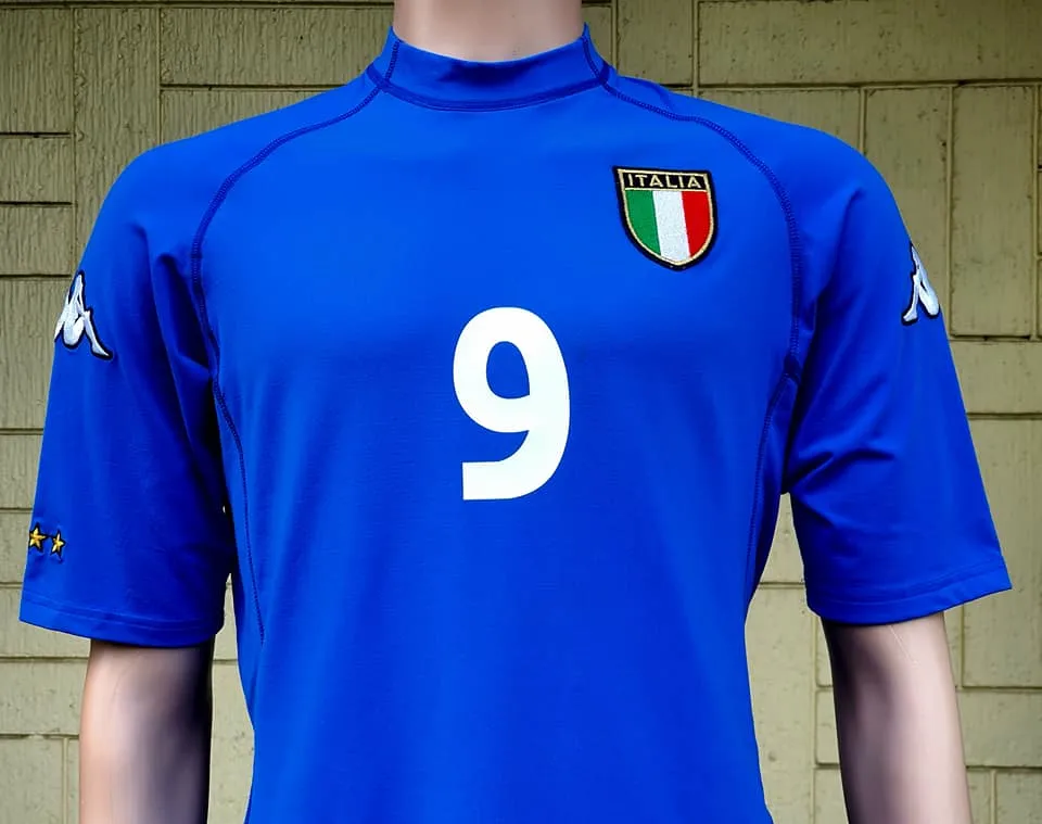 ITALY 2000 EURO FINALS CUP KAPPA SPANDEX JERSEY INZAGHI 9 SHIRT MAGLIA CAMISETA LARGE  SOLD!!!