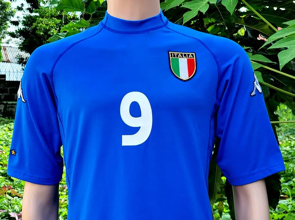 ITALY 2000 EURO FINALS CUP KAPPA SPANDEX JERSEY INZAGHI 9 SHIRT MAGLIA CAMISETA LARGE  SOLD!!!