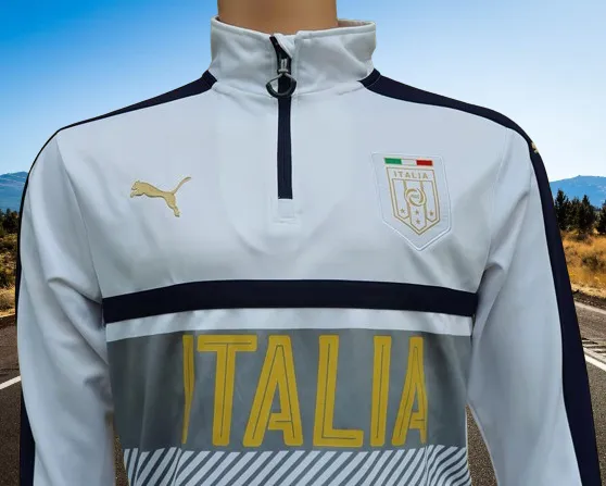 ITALY 2017-2018 PUMA " DRY CELL " QUARTER ZIP TRAINING JACKET SMALL