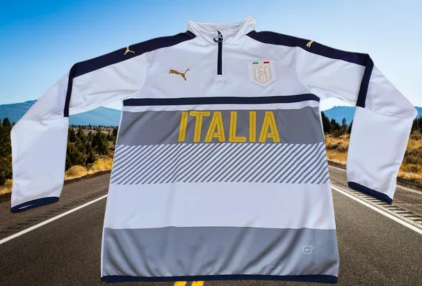 ITALY 2017-2018 PUMA " DRY CELL " QUARTER ZIP TRAINING JACKET SMALL