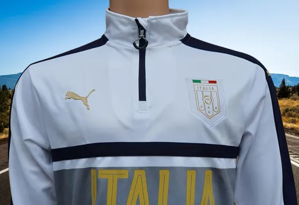 ITALY 2017-2018 PUMA " DRY CELL " QUARTER ZIP TRAINING JACKET SMALL