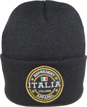 Italy Toque Benchmark Rib Knit Black