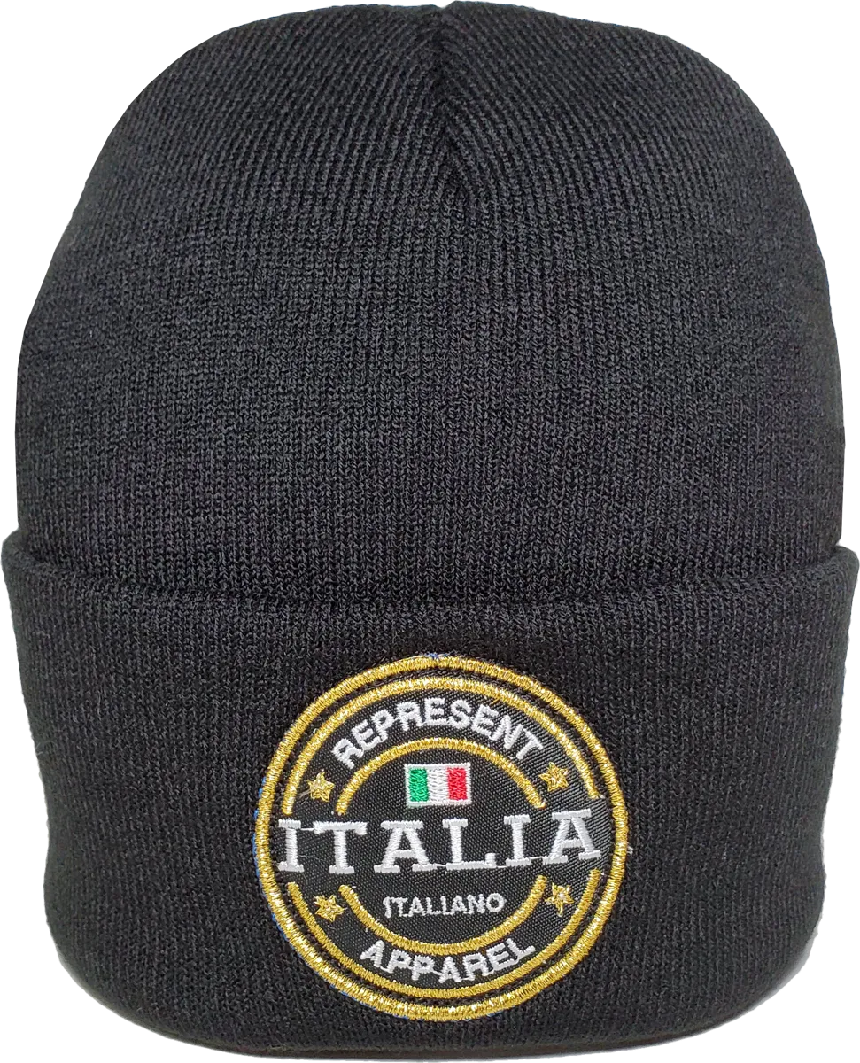 Italy Toque Benchmark Rib Knit Black
