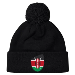 Kenya Shield Pom Pom Beanie
