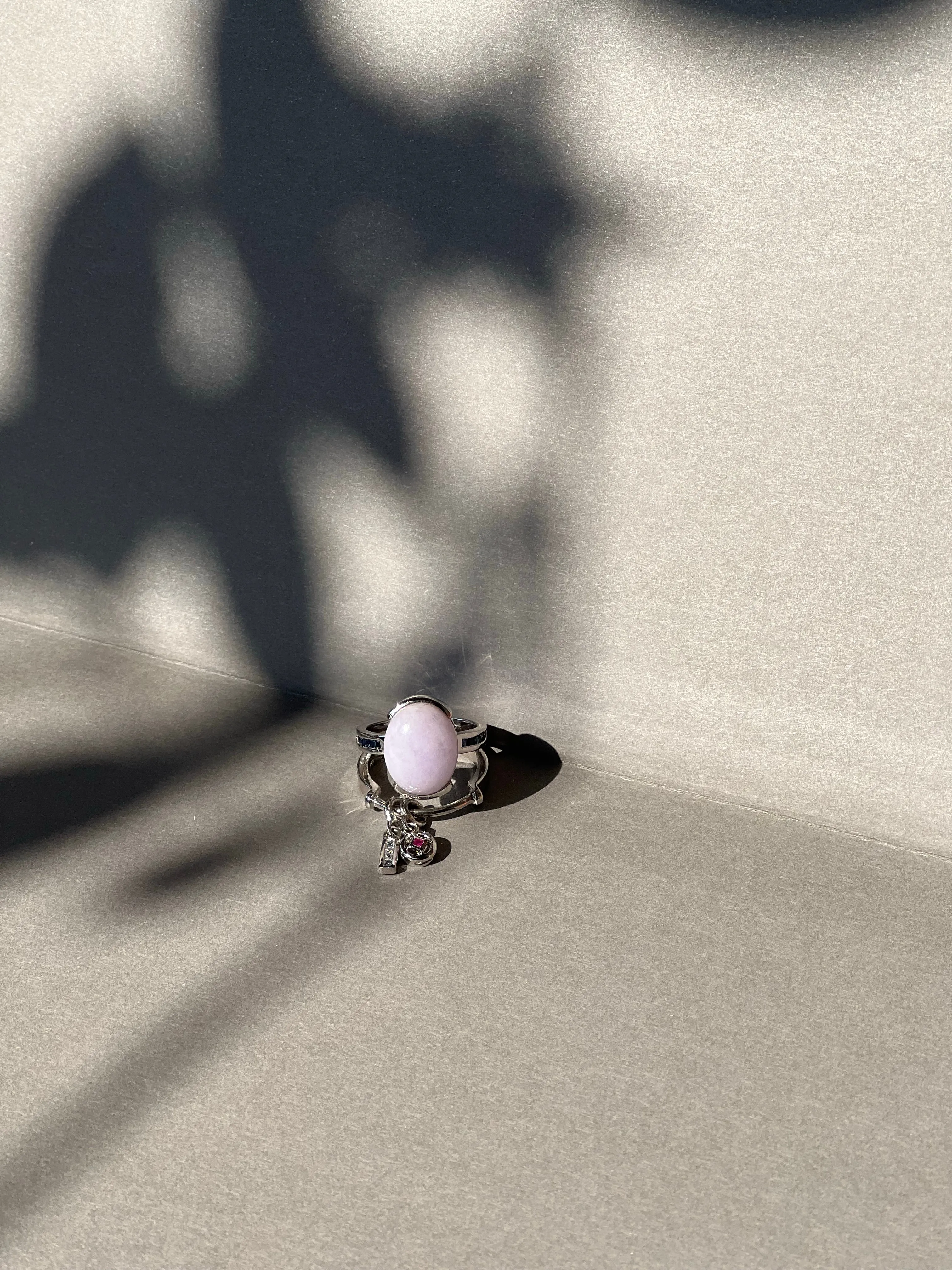 Lavender Jadeite Jade Cabochon Amulet Ring
