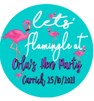 Lets Flamingle Hen party personalised Badge