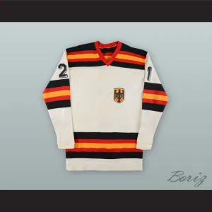 Martin Wild 21 West Germany National Team White Hockey Jersey