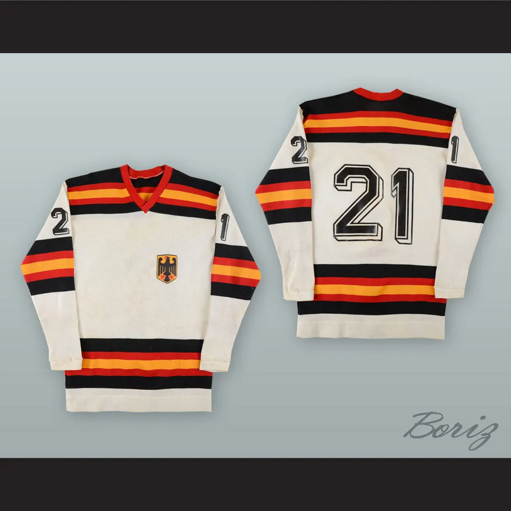 Martin Wild 21 West Germany National Team White Hockey Jersey