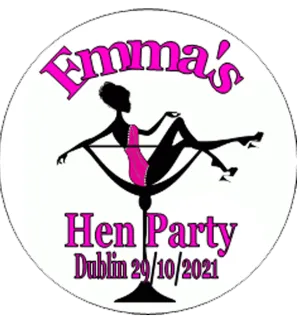 'Martini' Glass Design Personalised Hen Party Badge