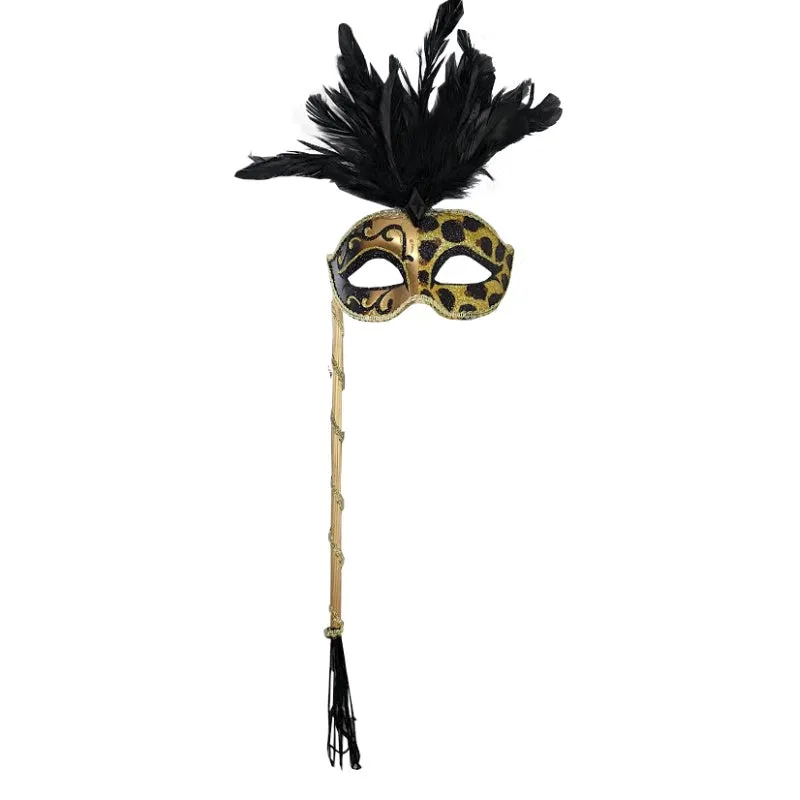 Masquerade Mask - Animal Print on Stick