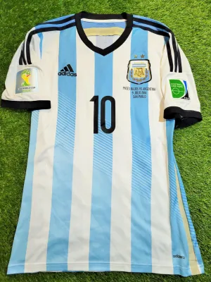 Messi Argentina 2014 WORLD CUP SEMIFINAL ADIZERO PLAYER ISSUE Jersey Shirt Camiseta M SKU# G74570