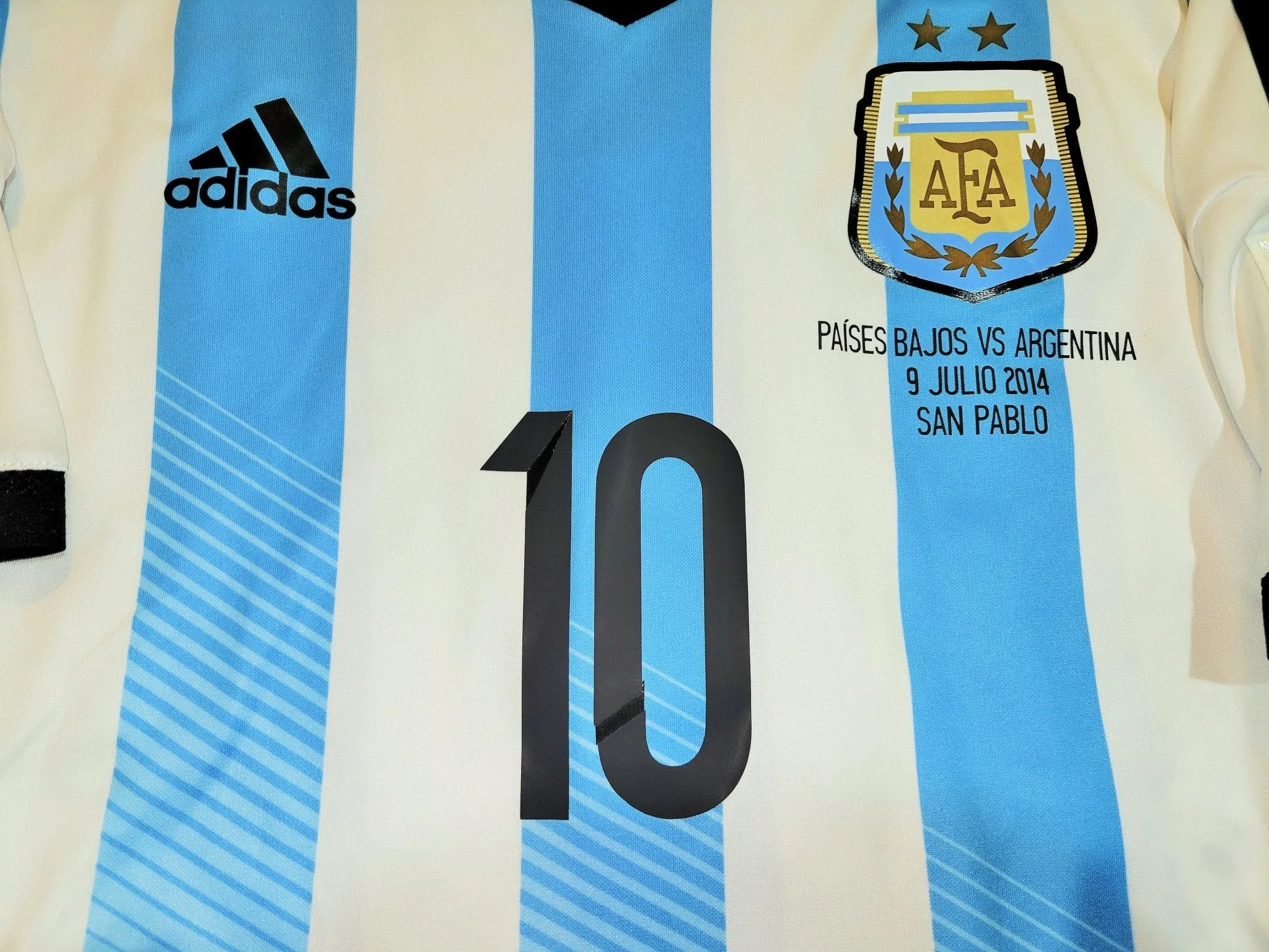 Messi Argentina 2014 WORLD CUP SEMIFINAL ADIZERO PLAYER ISSUE Jersey Shirt Camiseta M SKU# G74570