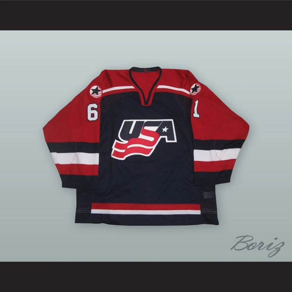 Mike York 61 USA National Team Blue Hockey Jersey