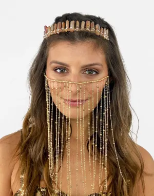 Mini Diadem Crystal Crown in Amber