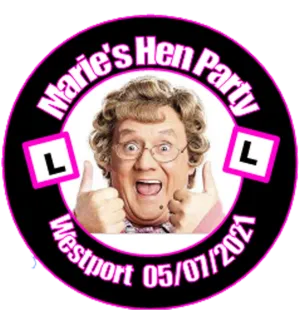 'Mrs Brown' theme personalised Hen Party Badge