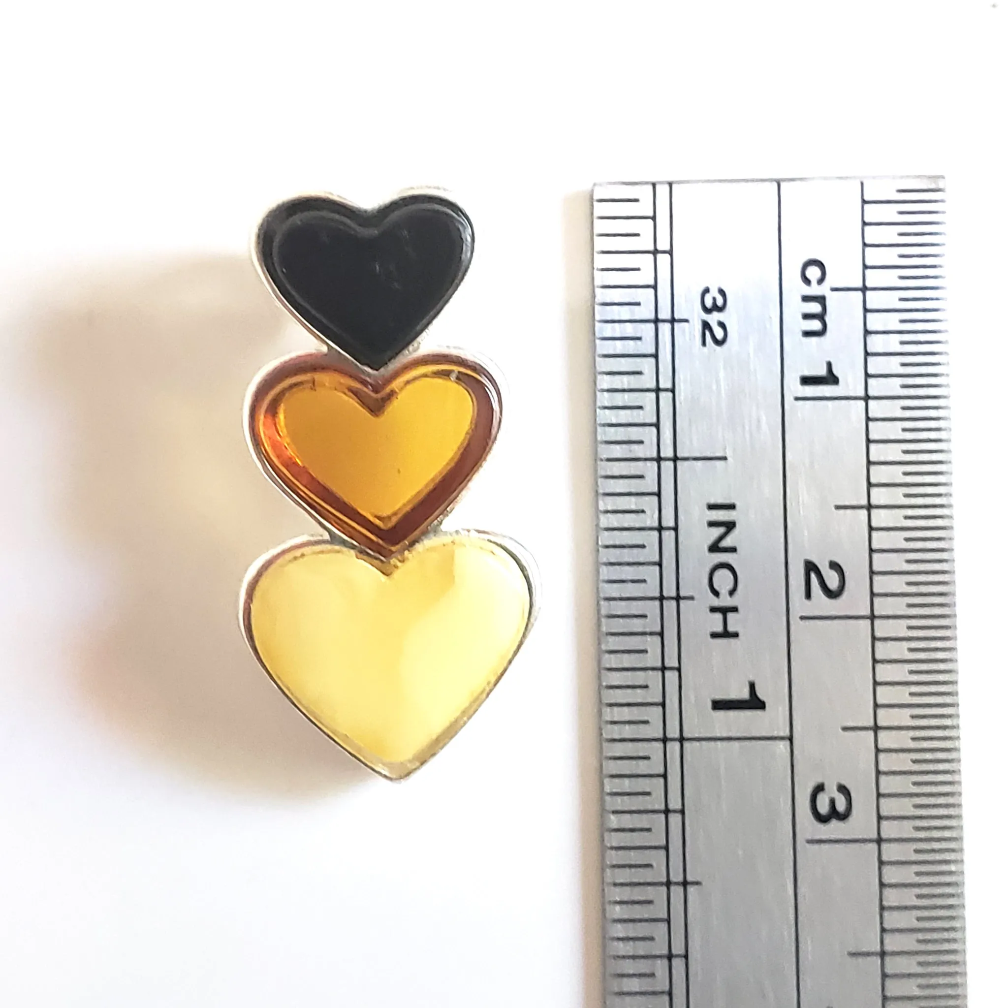 Multicolor Amber Hearts Pendant
