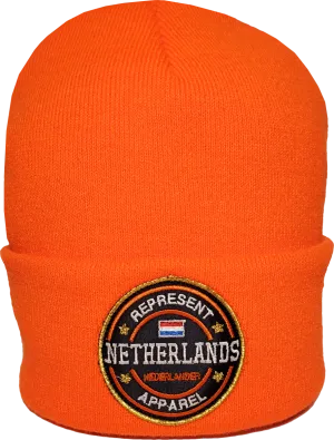 Netherlands Toque Benchmark Rib Knit Orange