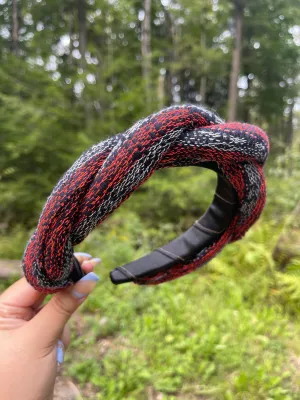 NEW Enredados Mega Twist Roja Oscuro Navy Headband- Red/Deep Navy/White Mega Twist Diadema